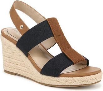 Life Stride Tallulah Espadrille Slingback Platform Wedge Sandal in Navy/Natural at Nordstrom, Size 8.5