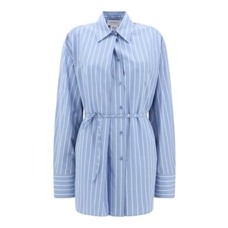 Sportmax Dames, Blouses & Shirts, Blauw, Maat: XS Katoen