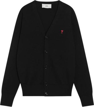 Ami Maglia Cardigan Corto - Heren - Vesten - Zwart - 2XL - Truien & Vesten