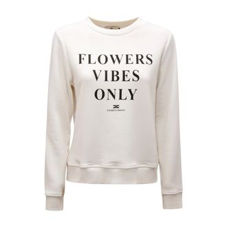 Elisabetta Franchi Sweatshirts, female, White, Size: S N6661 Felpa WO Sweatshirt