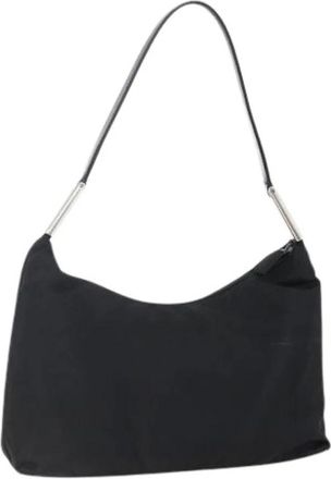 Prada Pre-owned Shoulder Bags, female, Black, Size: ONE SIZE Pre-owned Nylon Shoulder Bag