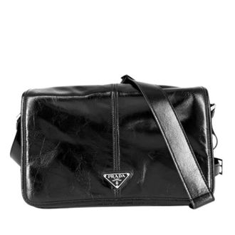 Prada Vintage, unisex, Zwart, ONE Size, Leer, Pre-owned Vintage Schoudertas