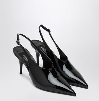 Valentino Garavani Le Salon Black Patent Leather Slingback