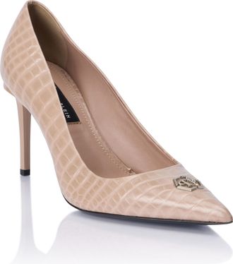Philipp Plein Cocco Print Decolette Mid Heels Hexagon 9