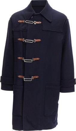 Ralph Lauren Purple Label Fintona wool brown silver toggle buckle coat Size 6 M