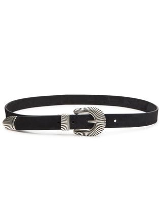 Anderson's Western Nubuck Leather Belt - Black And Silver - 95 (UK16/xL)
