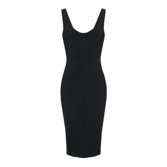 Elisabetta Franchi Dames, Jurken, Zwart, Maat: 2XL Polyamide