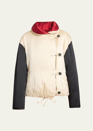 Isabel Marant Bleza Colorblock Silk Reversible Jacket