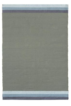 AFK Living Alfombra de algod&oacute;n reciclado tejida a mano verde 120 x 170 cm