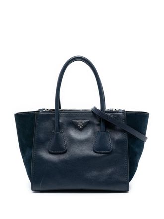 Prada 2010-2025 Glace Calf Twin Pocket satchel - Blue