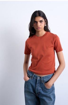 Topshop Everyday Shrunken Cotton T-Shirt in Rust at Nordstrom, Size X-Small