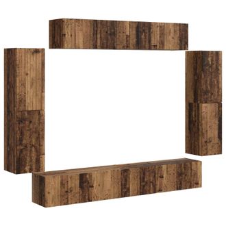 vidaXL Mueble De Tv 8 Pcs Madera Vieja Vidaxl