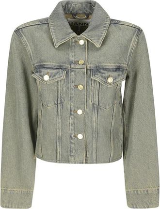 Ganni Overdyed Heavy Denim Jas - Dames - Spijkerjassen - Bruin - XS - Denim - Jassen
