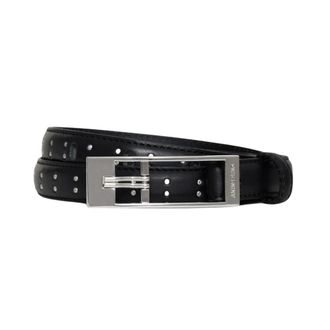 Anine Bing Elly Belt Studs Glad Leren Riem - Dames - Riemen - Zwart - Xs/S - Leer - Accessoires