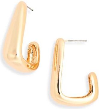 Leith Angular Hoop Earrings in Gold at Nordstrom Rack