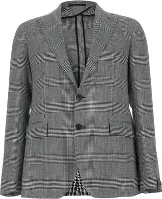 Tagliatore Grey Notched Lapel Blazer