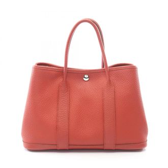 Herm&egrave;s Bordeaux Country Leather Leather Handbag Tote Bag (Pre-Owned)