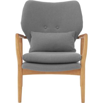 Premier Housewares Stockholm Grey Chair with Birchwood Frame