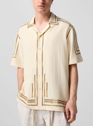Isabel Marant Mens Geo embroidery cabana shirt