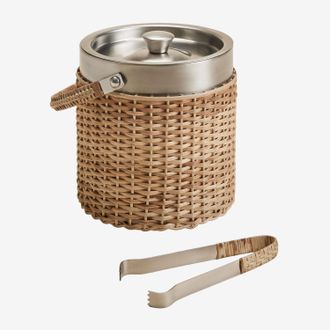 Sklum Set De Cubitera Con Pinzas En Acero Inoxidable Y Bamb&uacute; Dakomi Sklum