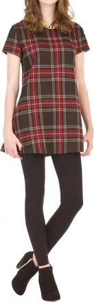 Papillon Plaid Swing Dress In Red