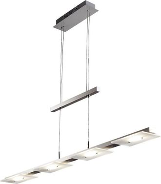 B.K.Licht B.k.licht - Lampada a sospensione led, Lampadario moderno da soffitto per cucina o sala da pranzo, luce bianca calda, metallo color nickel opaco e