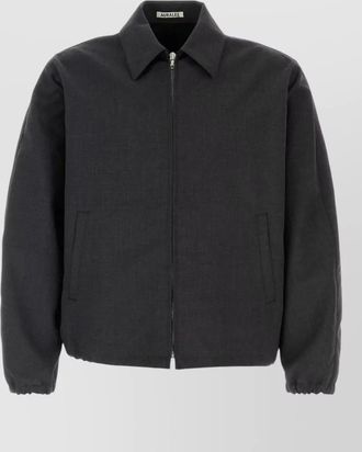 Auralee wool jacket elastic cuffs point collar