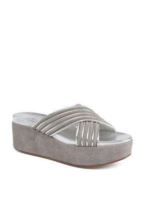 J/Slides Womens Quiana Platform Sandals In Grey/silver