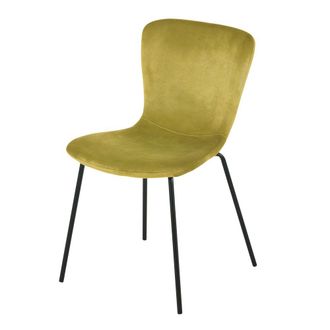 Maisons du monde Silla de terciopelo ocre