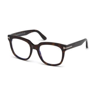 Tom Ford FT5537-B052 Square Full Rim Tortoiseshell Eyeglasses - Brown