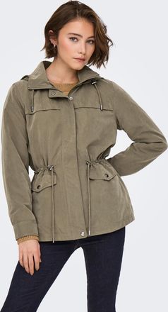 Only Parka ONLY ONLNEWSTARLINE SPRING JACKET CC OTW, Damen, Gr. XL, stone gray, Web, Obermaterial: 92% Polyester, 8% Nylon, unifarben, h&uuml;ftlang, Jacken Par