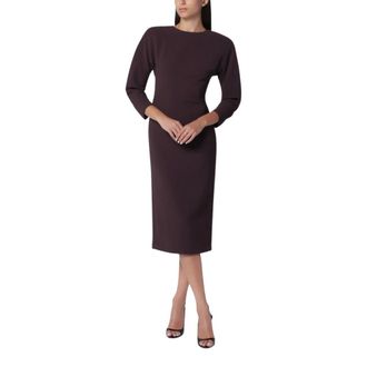Andamane Kleedjes, Dames, Rood, S, Polyester, Amanda Afgeronde Schouder Jurk