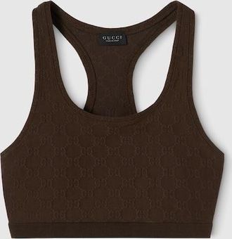 Gucci GG Jersey Jacquard Top, Brown, Ready-to-wear