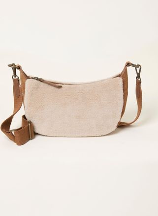 Fat Face FatFace Tan Brown Borg Suede Mix Sling Bag