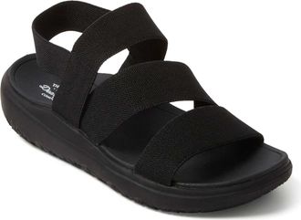 Dearfoams Womens Emilia Elastic Gore Strappy Sandal