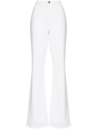 Raf Simons flared high-waisted jeans - women - Cotton/Cotton - 27 - White
