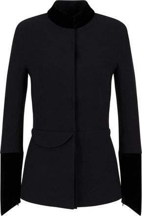 Giorgio Armani single-breasted jacket - women - Silk - 42 - Black