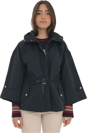 Harmont & Blaine Jassen, Dames, Blauw, S, Polyester, Caban met trekkoord en capuchon