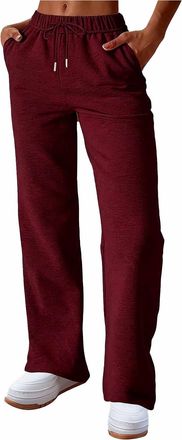 Generic Trousers For Women Petite Joggers For Women Oversized Joggers Size 16 Cuffed Jogging Bottoms Tapered Leg Pleated Front Sweatpants Casual Long Training