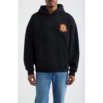 Market Sunflower Graphic Hoodie in Jet Black at Nordstrom, Size Xx-Large