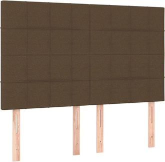 vidaXL Cabeceros 4 unidades tela marrón oscuro 72x5x78/88 cm Vidaxl