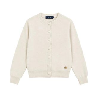 Yes-Zee Crewneck Cardigan - Dames - Vesten - Beige - XS - Truien & Vesten