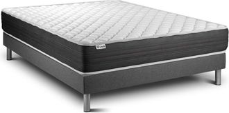 VITALIT Somier gris + colch&oacute;n con espuma viscoel&aacute;stica 140 x 190