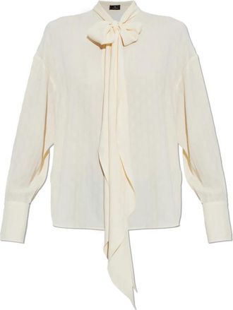 Etro Blouse met sjaal - Dames - Overhemden - Beige - M - Overhemden