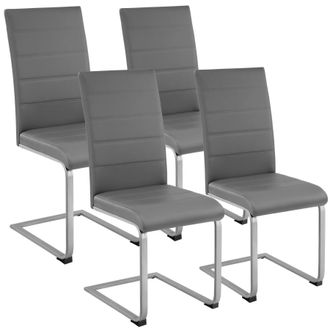 TecTake Dining Chairs Bettina Set Of 4 - Grey | Size: 4 Pack
