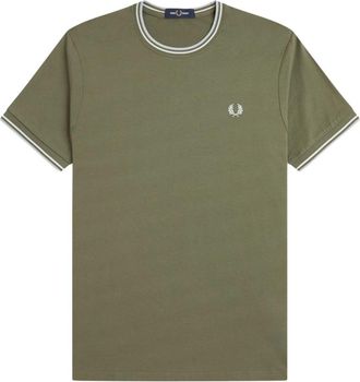 Fred Perry Twin Tipped T-shirt - Heren - T-shirts - Groen - XL - Katoen - Tops