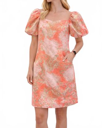 Jade Yoga Puff Sleeve Dress In Gold Dust