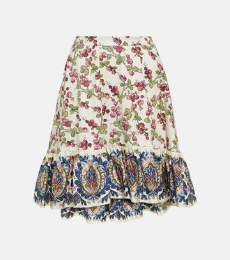 Etro Printed cotton miniskirt
