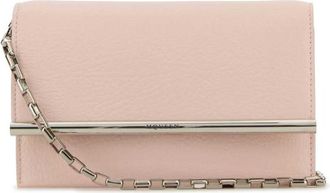 Alexander McQueen Pink Leather Mini Cross-Bar Clutch