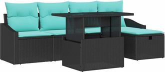vidaXL Conjunto De Sof&aacute; De Jard&iacute;n 6 Uds. Rat&aacute;n Sint&eacute;tico Vidaxl